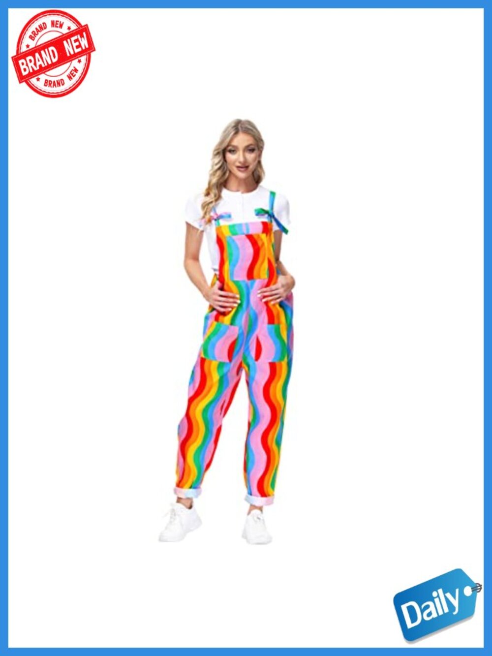 Women's Casual Baggy Overalls Jumpsuit Summer Sleeveless with Pockets Cotton